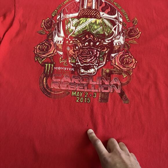 Carolina Rebellion 2015 T-Shirt Men's Size L Red Slipknot Marilyn Manson Korn - Picture 4 of 8